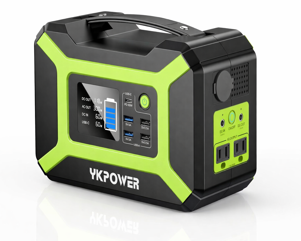 Estación de energía portátil 300 W (pico 600 W), YKPOWER - Generador solar de batería de litio de 296 Wh de respaldo con salida de CA de 110 V, salida USB-C PD de 60 W, luz LED, estación de energía - Enviar a Cuba - Precio $219.99 - Envío rápido todas las provincias Cuba