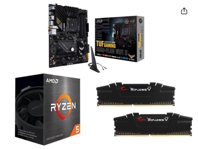 Motherboard CPU Memory Combo - ASUS TUF GAMING B550-PLUS WIFI II Bundle with AMD Ryzen 5 5500 and G.SKILL F4-3200C16D-16GVKB - Enviar a Cuba - Precio $349.99 - Envío rápido todas las provincias Cuba