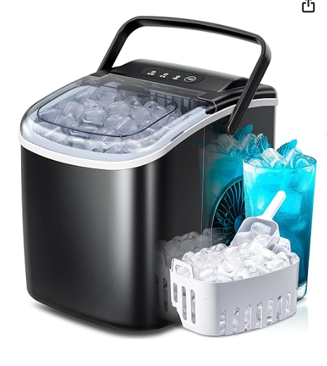 Crzoe - Máquina de hielo con asa para encimera, 26 libras/24 horas, 9 cubitos listos en 6 minutos - Enviar a Cuba - Precio $79.99 - Envío rápido todas las provincias Cuba